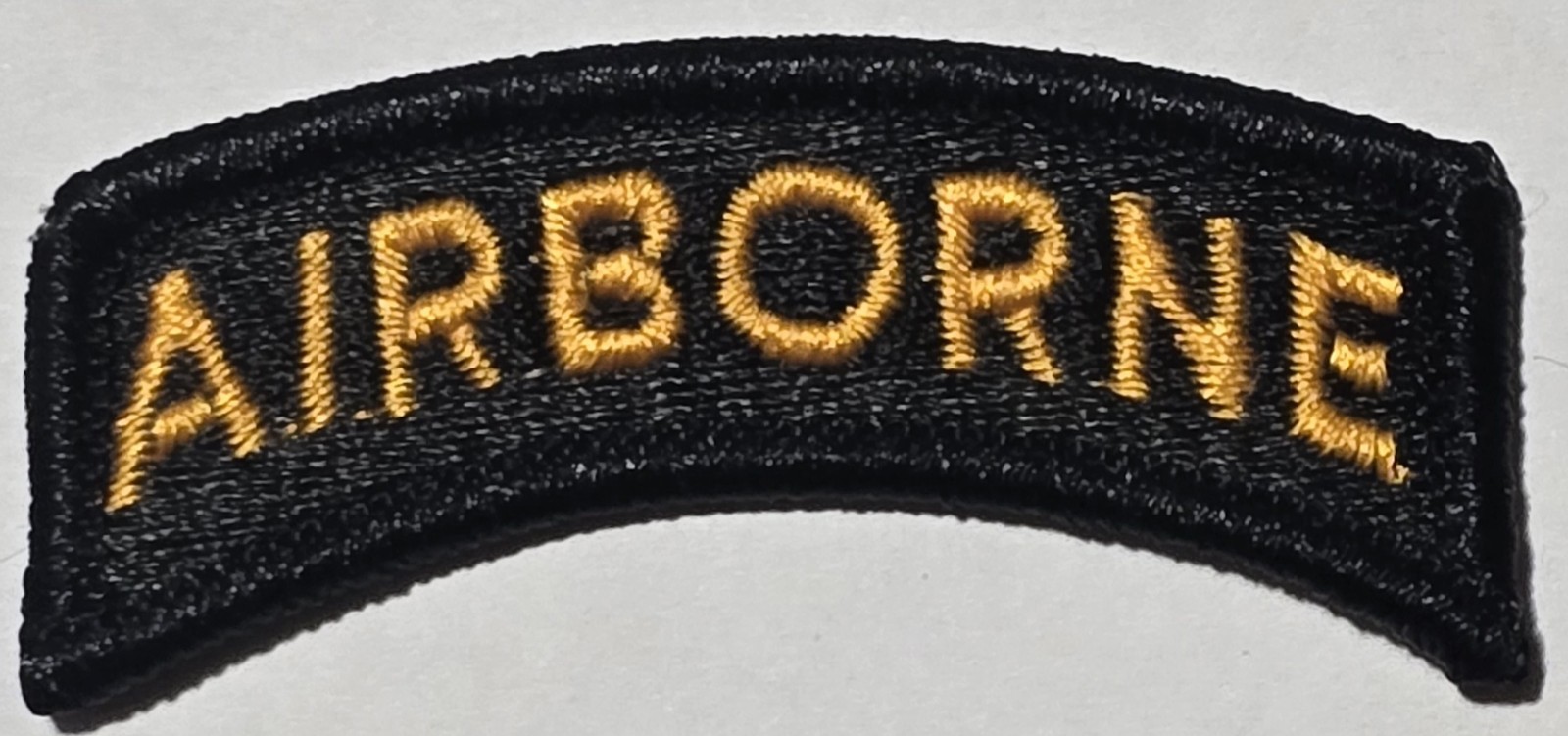 U.S. ARMY AIRBORNE TAB PATCH DRESS GOLD & BLACK ARC ROCKER NEW NOS  VTG ORG USGI