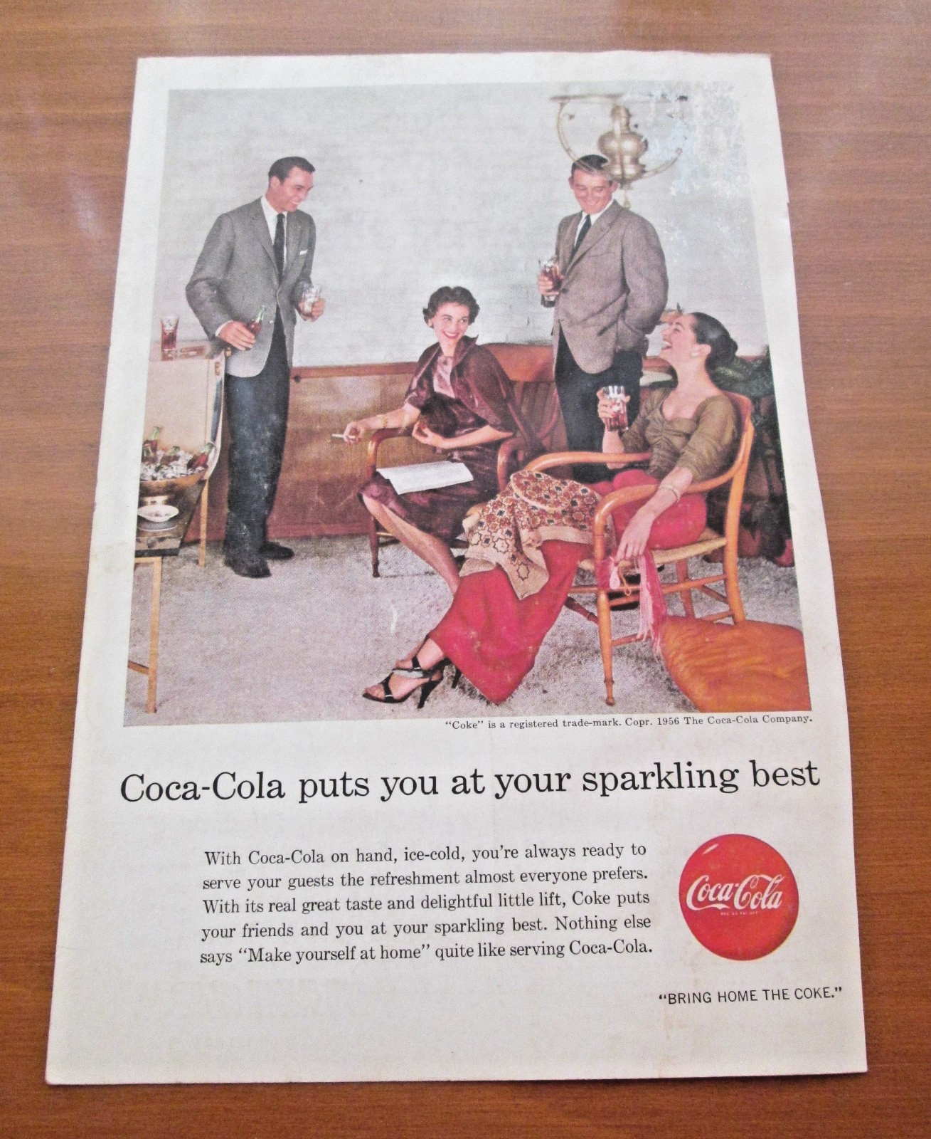 1956  COCA-COLA  ADVERTISEMENT  COCA-COLA PUTS YOU AT YOUR SPARKING BEST