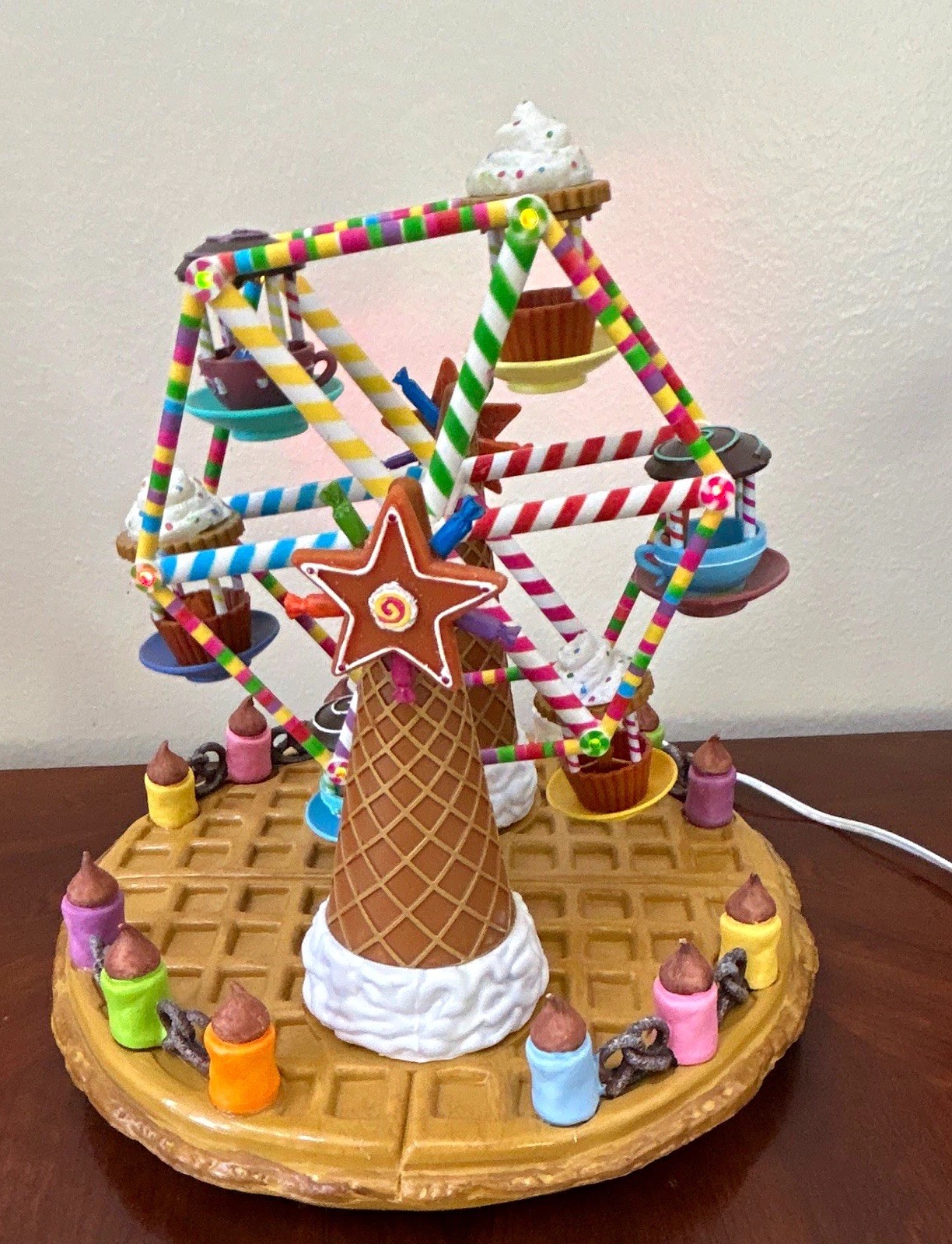 Lemax Electric Lighted Animated Music Sound Rotation Sugar& Spice Farris Wheel