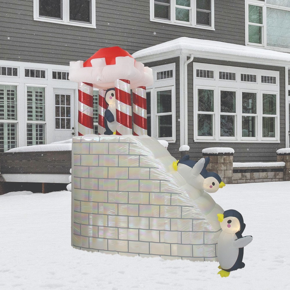 9.5 FT PENGUIN ICE SLIDE AIRBLOWN LIGHTED YARD INFLATABLE
