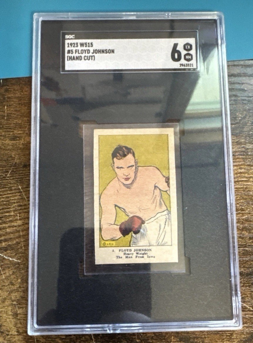 1923 W515-1 FLOYD JOHNSON Boxing Strip Card #5 Ex/nm SGC 6