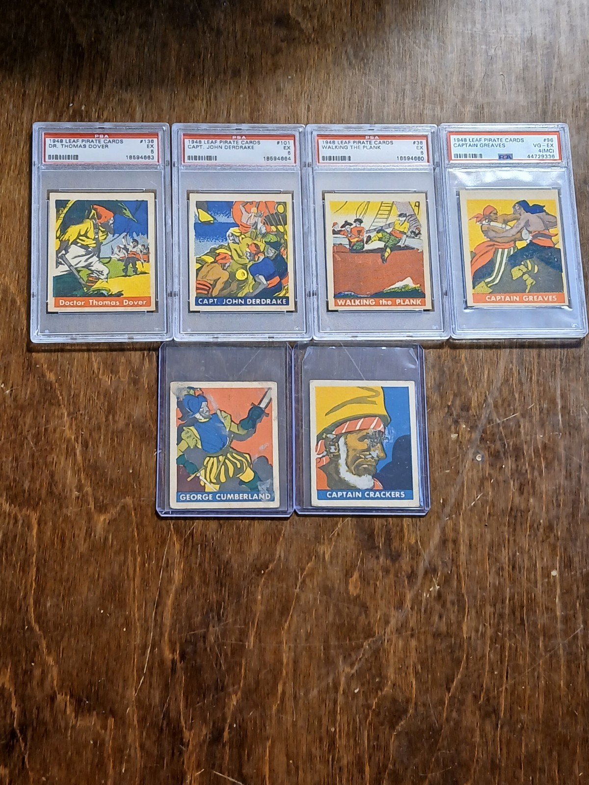 1948 Leaf Pirate Part Set 6/49 4 PSA Graded Vintage RARE Authentic Trading Cards