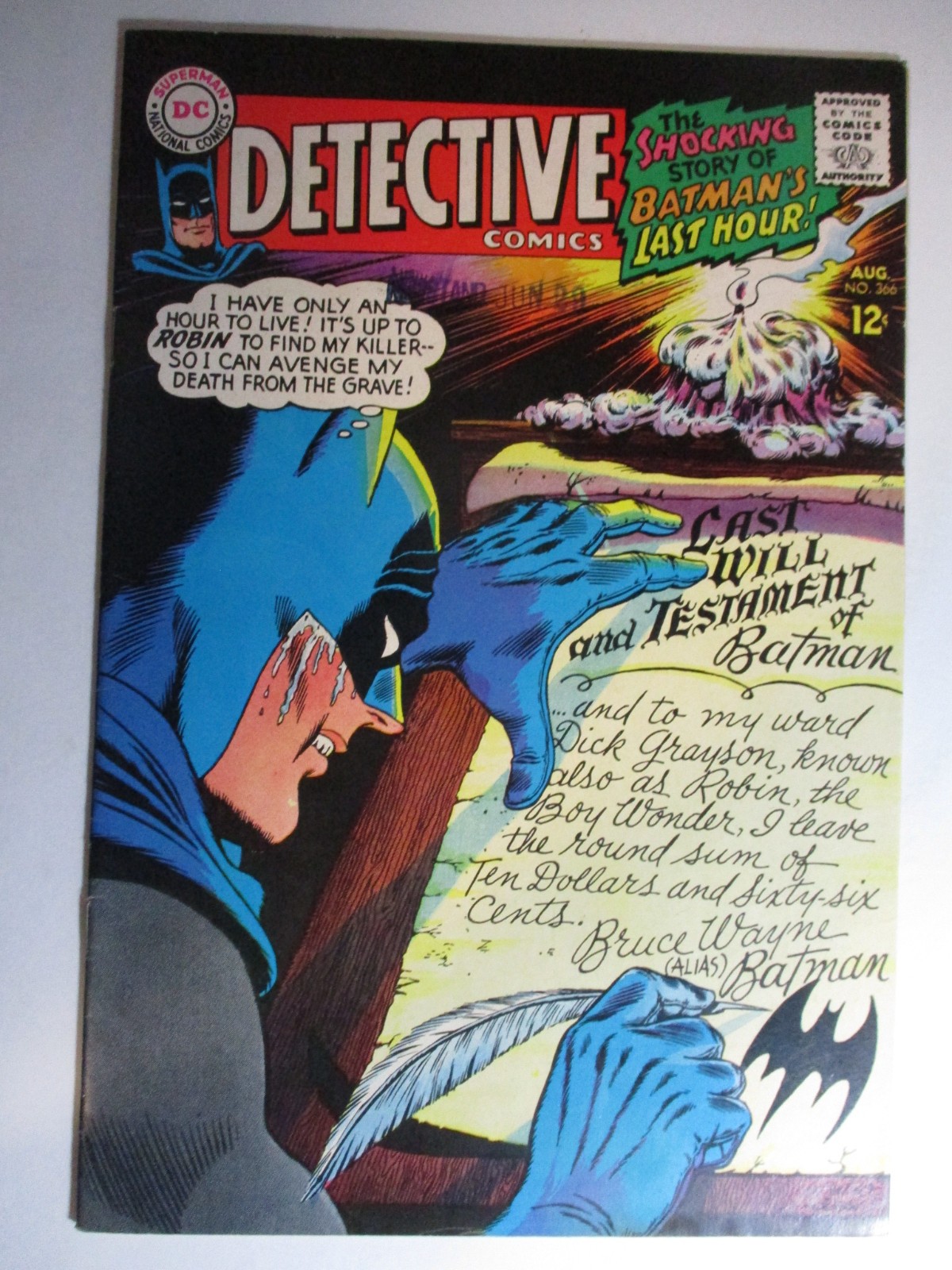 Detective #366, Batman Robin Last Will, Elongated Man, F/VF, 7.0, White Pages