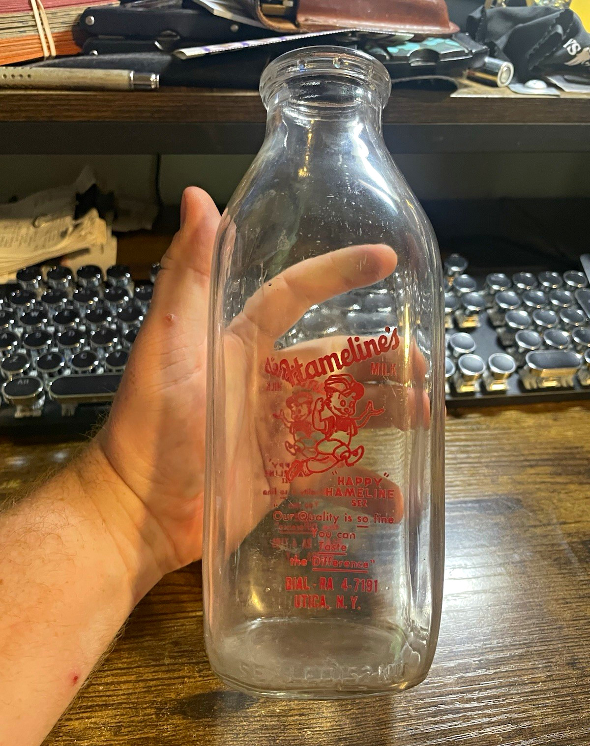 Vintage Hameline’s Milk Bottle - Utica, New York