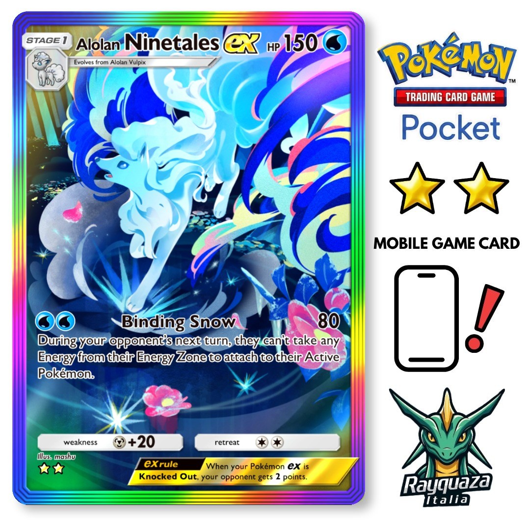 [DIGITAL CARD] Alolan Ninetales ex Rainbow 🌈🌈 TCG Pokemon Pocket