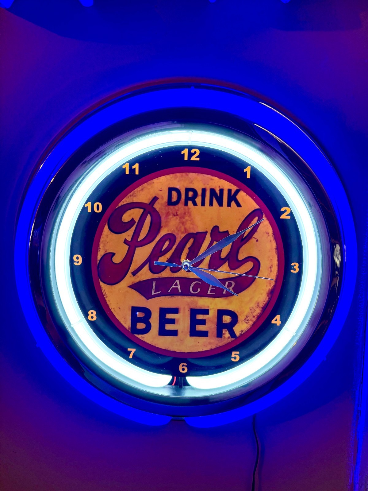 Pearl Lager Texas Beer Bar Man Cave Store Neon Style LED Clock Sign Pearl Lager Texas Beer Bar Man Cave Store Neon Style LED Clock Sign