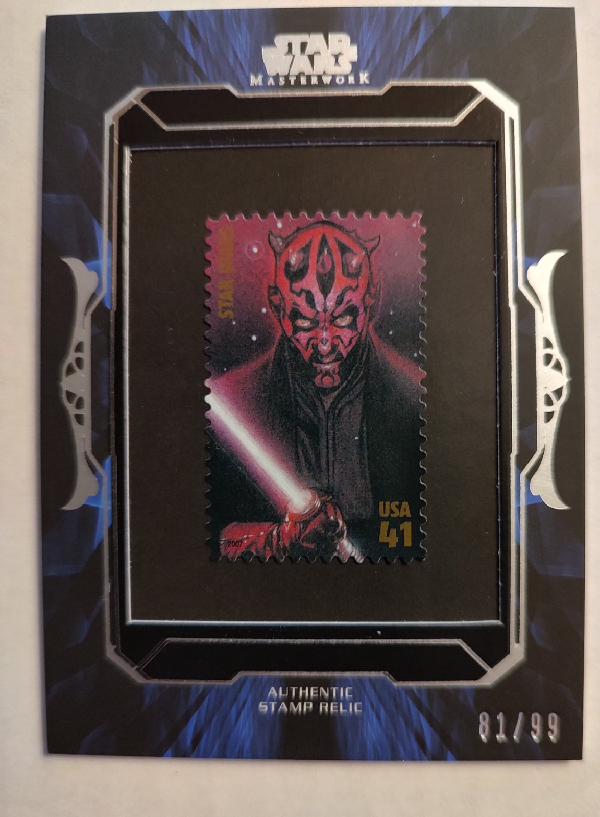 2015 Topps Star Wars Masterwork Darth Maul Authentic Stamp Relic  81/99