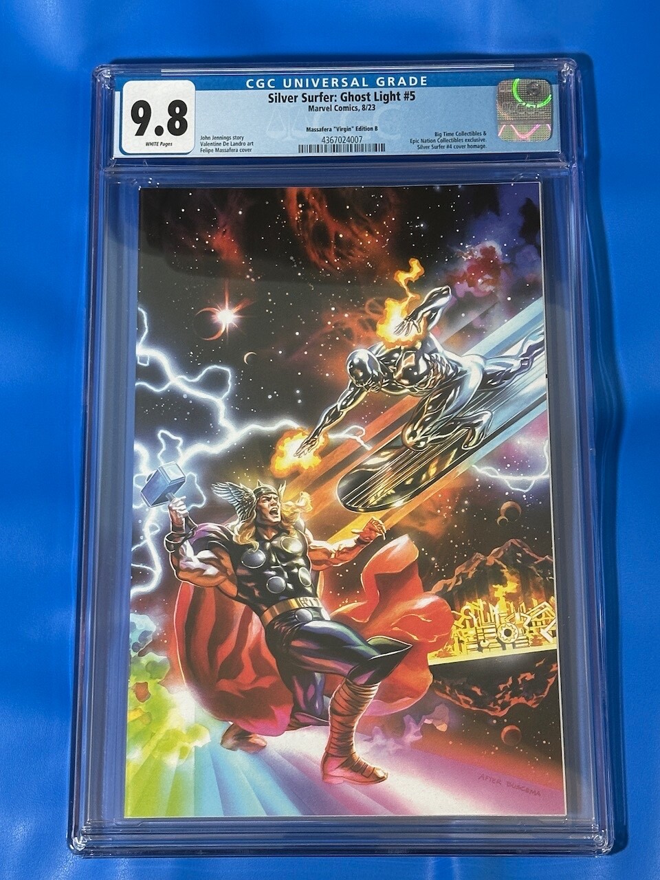 NYCC 2023 SILVER SURFER GHOSTLIGHT #5 CGC 9.8 FELIPE MASSAFERA VIRGIN HOMAGE