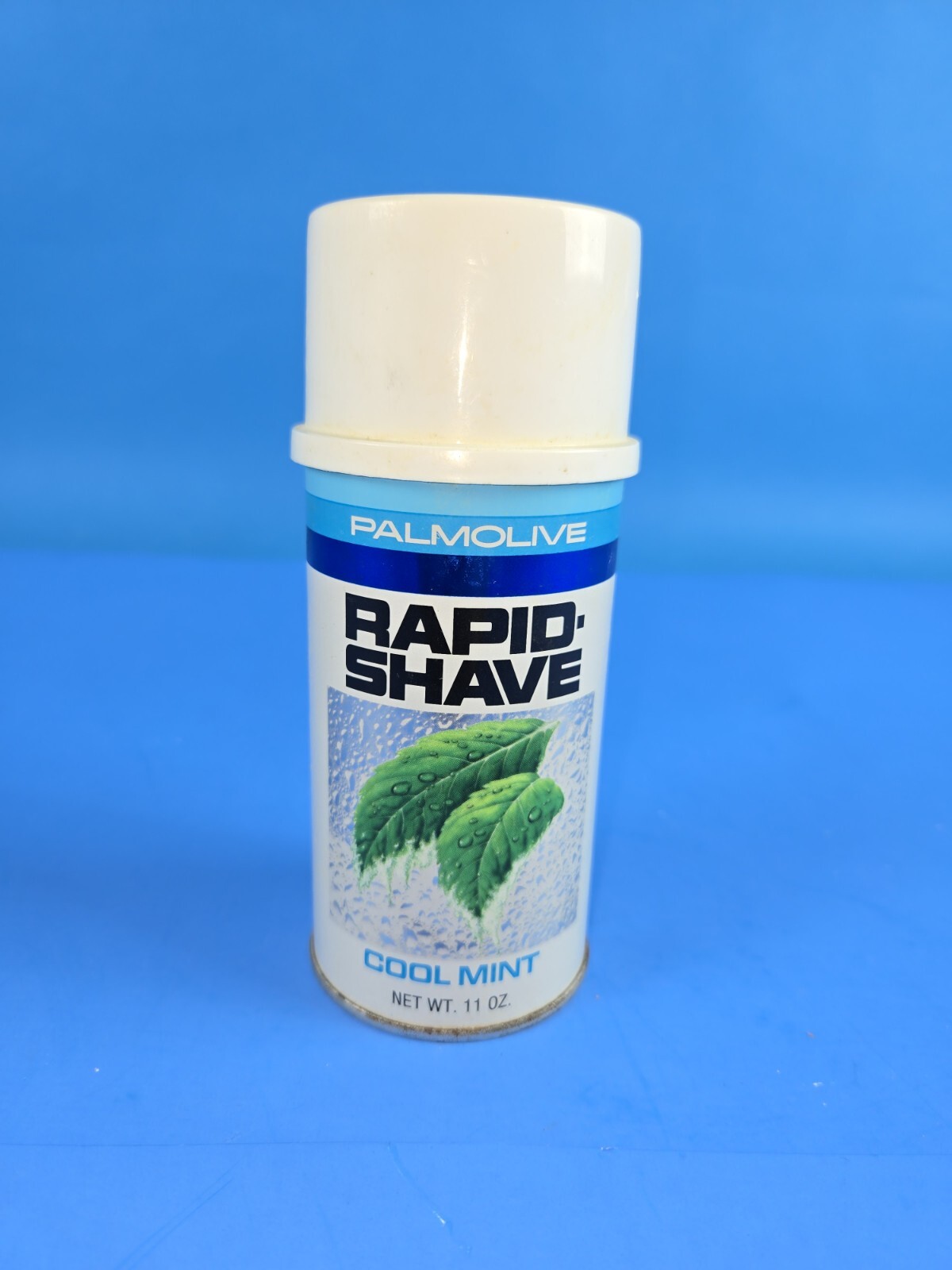 Vintage Palmolive Rapid Shave Cream  Cool Mint 11 Oz Shaving can Full