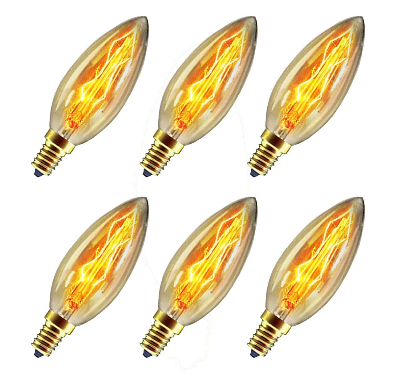 CTKcom 40 Watt E14 Base Edison Chandelier Light Bulbs (6 6 Count (Pack of 1)