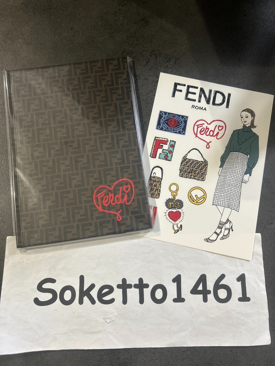 FENDI Notebook & stickers set NEW Authentic Journal novelty Japan FreeShipping