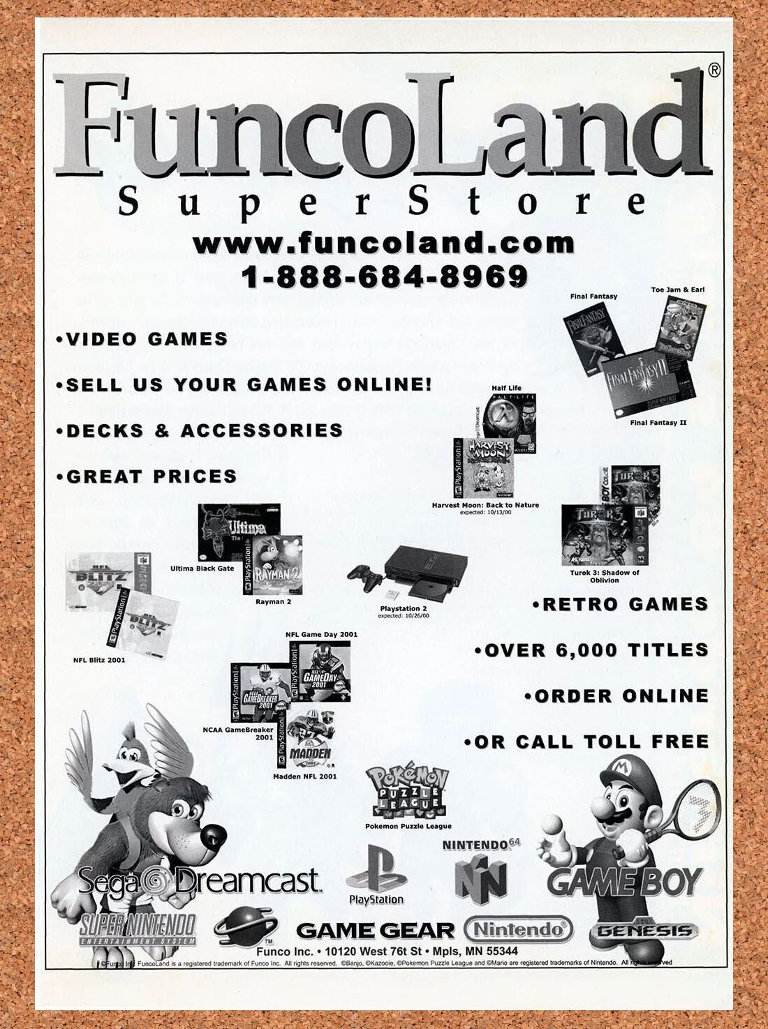 Mario SNES FuncoLand Original 1997 Ad Authentic Genesis Nintendo Game Promo Mario SNES FuncoLand Original 1997 Ad Authentic Genesis Nintendo Game Promo