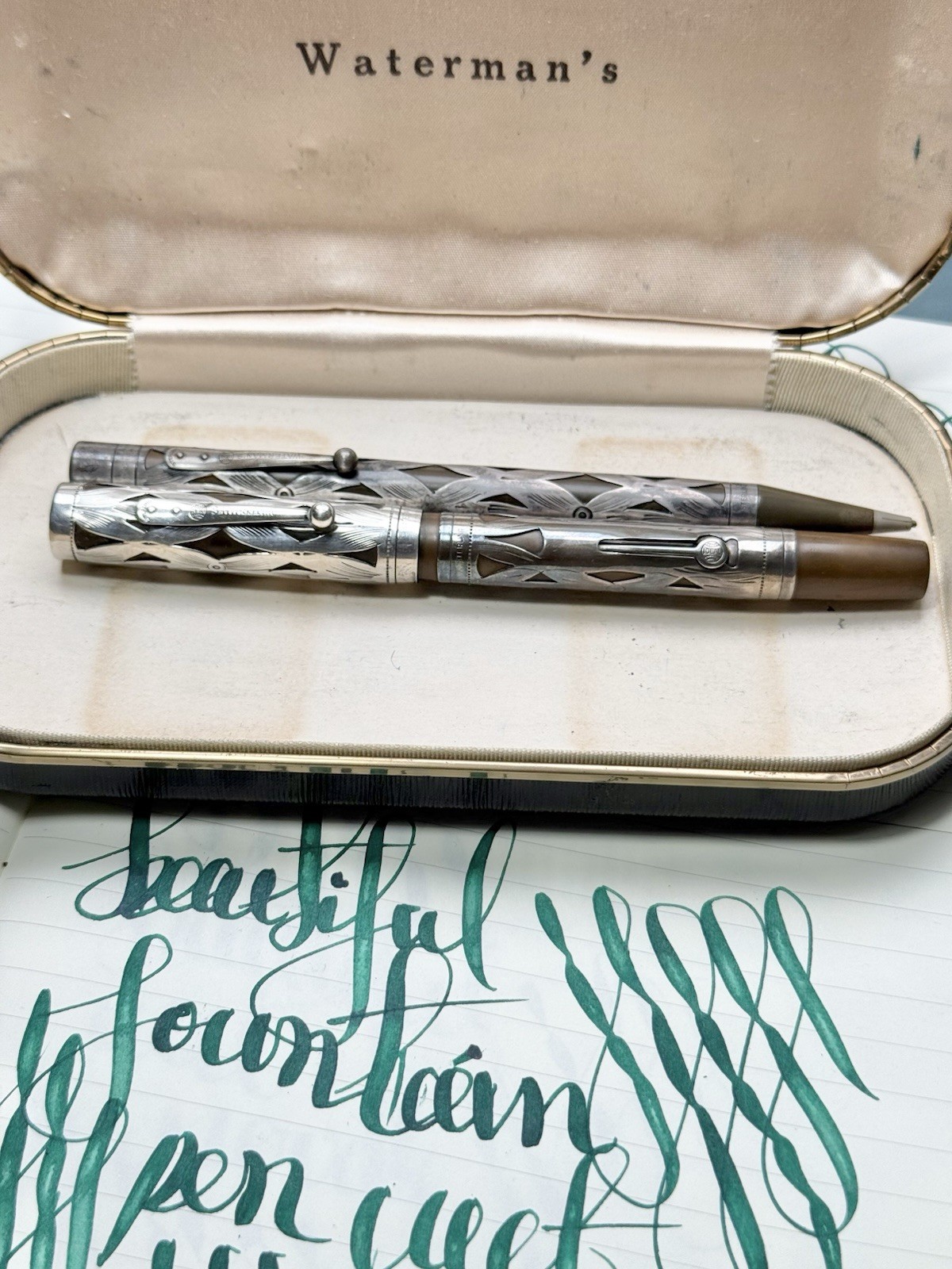 XF Waterman 454 14K Gold nib LONG TINED ULTRA SOFT Wet Noodle (video)