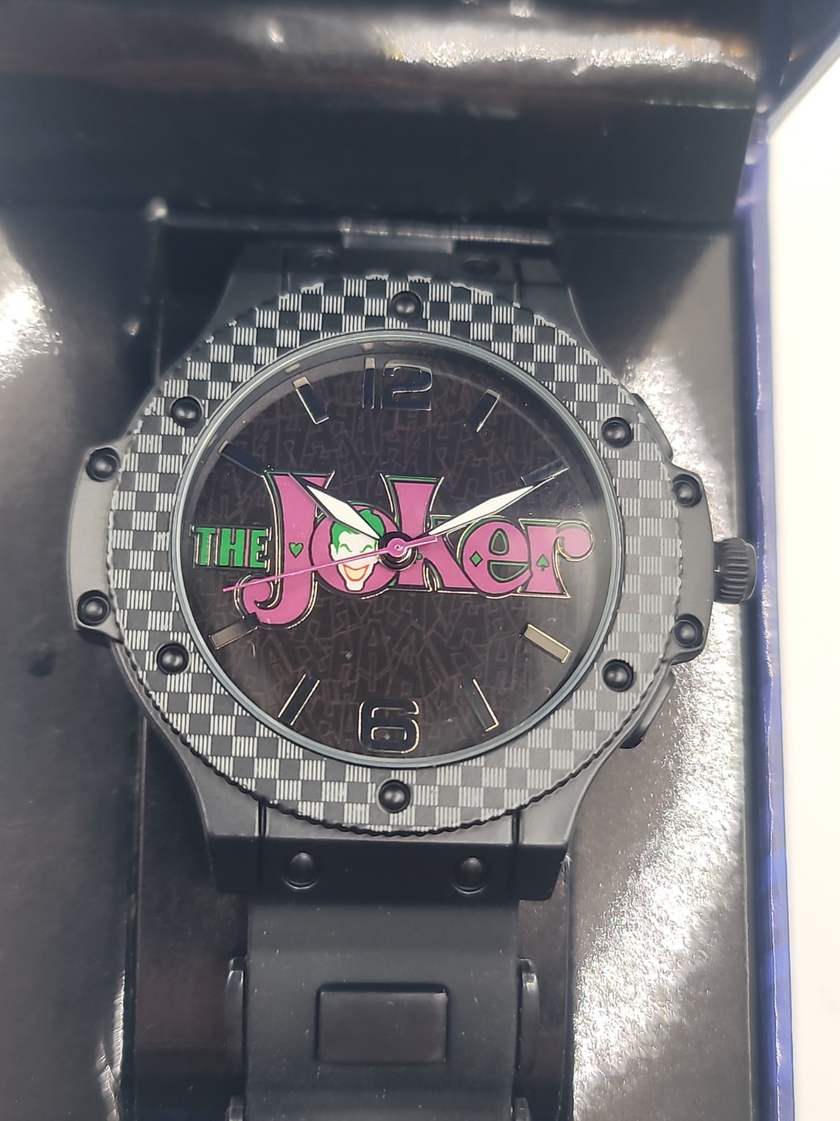 Vintage Accutime DC The Joker Wristwatch with Tin Case and Box New With Warranty