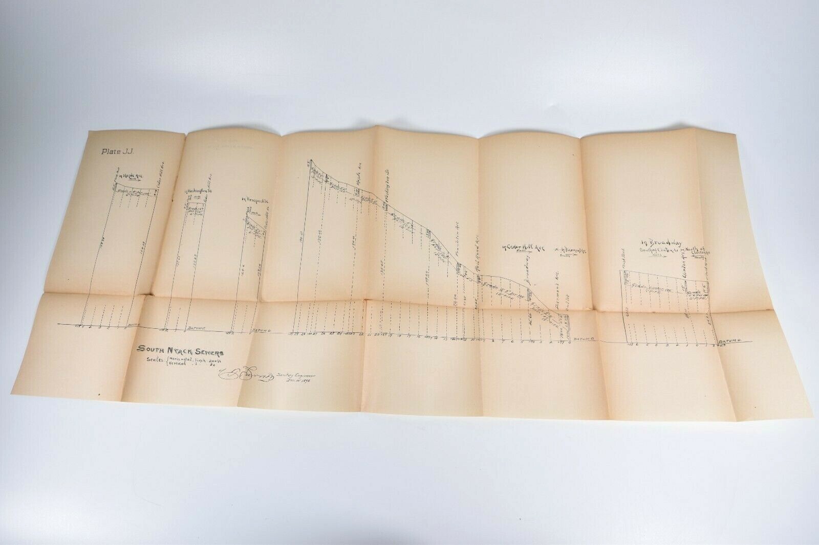 1898 South Nyack New York Sewer System Civil Engineering Municipal Drawings # 10