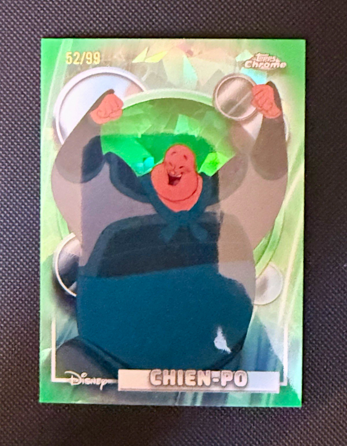 2016 Topps Chrome Sapphire Disney Mulan Chien-Po #132 Green Refractor 52/99