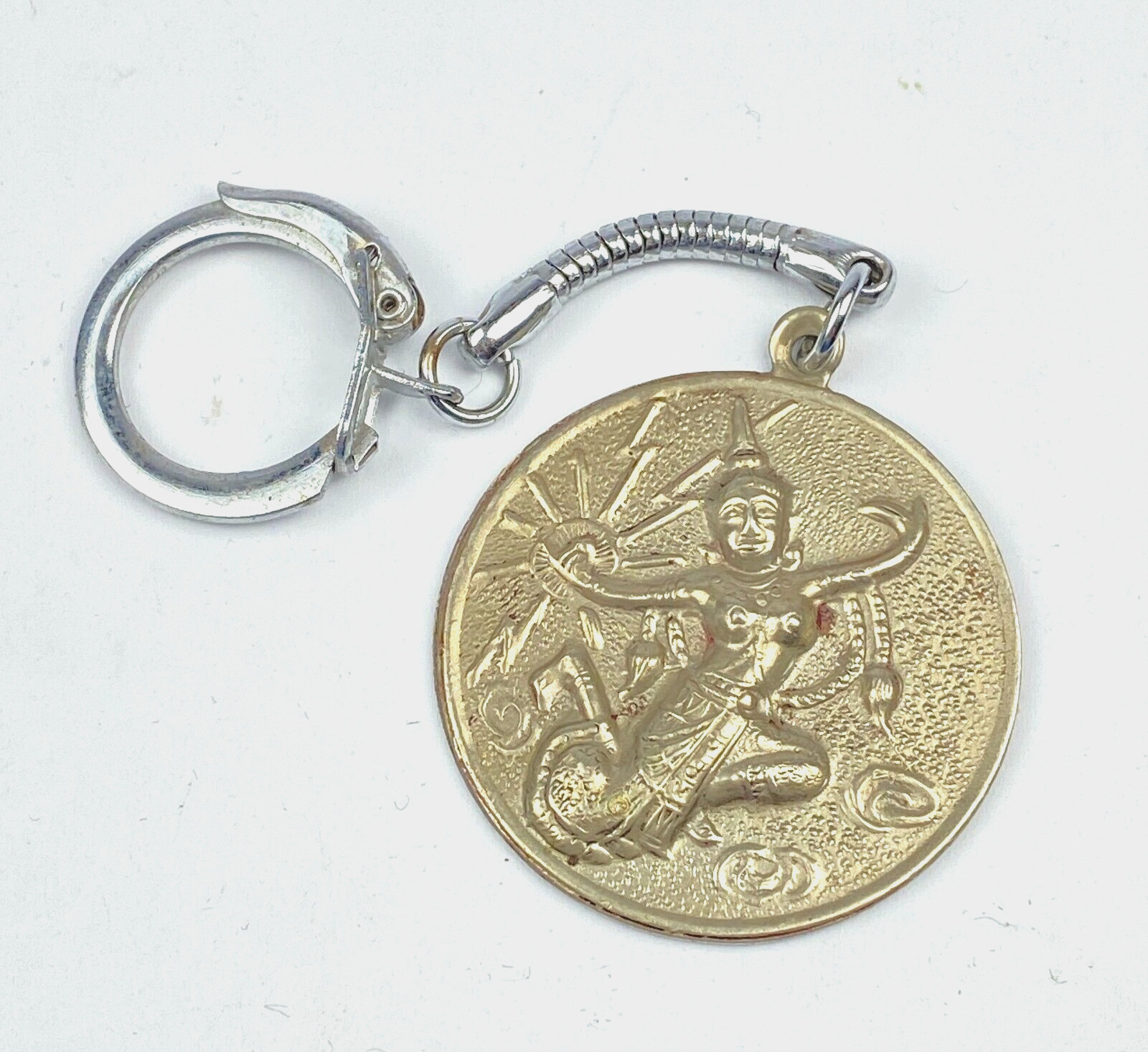 1960\'s Johnys Gems Bangkok Jewellers Thailand Key Chain Best Wishes Vintage