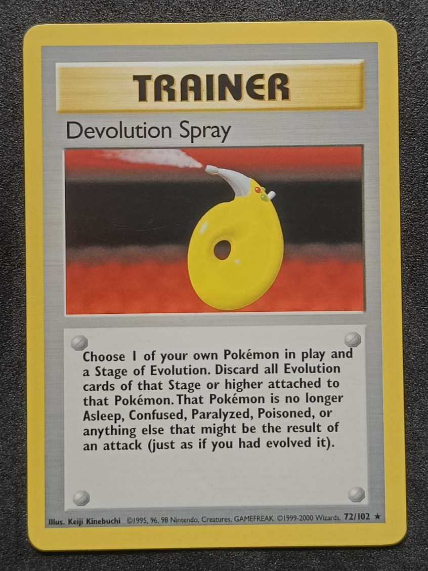 Pokemon TCG Base Set 4th Print Devolution Spray 72/102 1999-2000 Rare Card - LP
