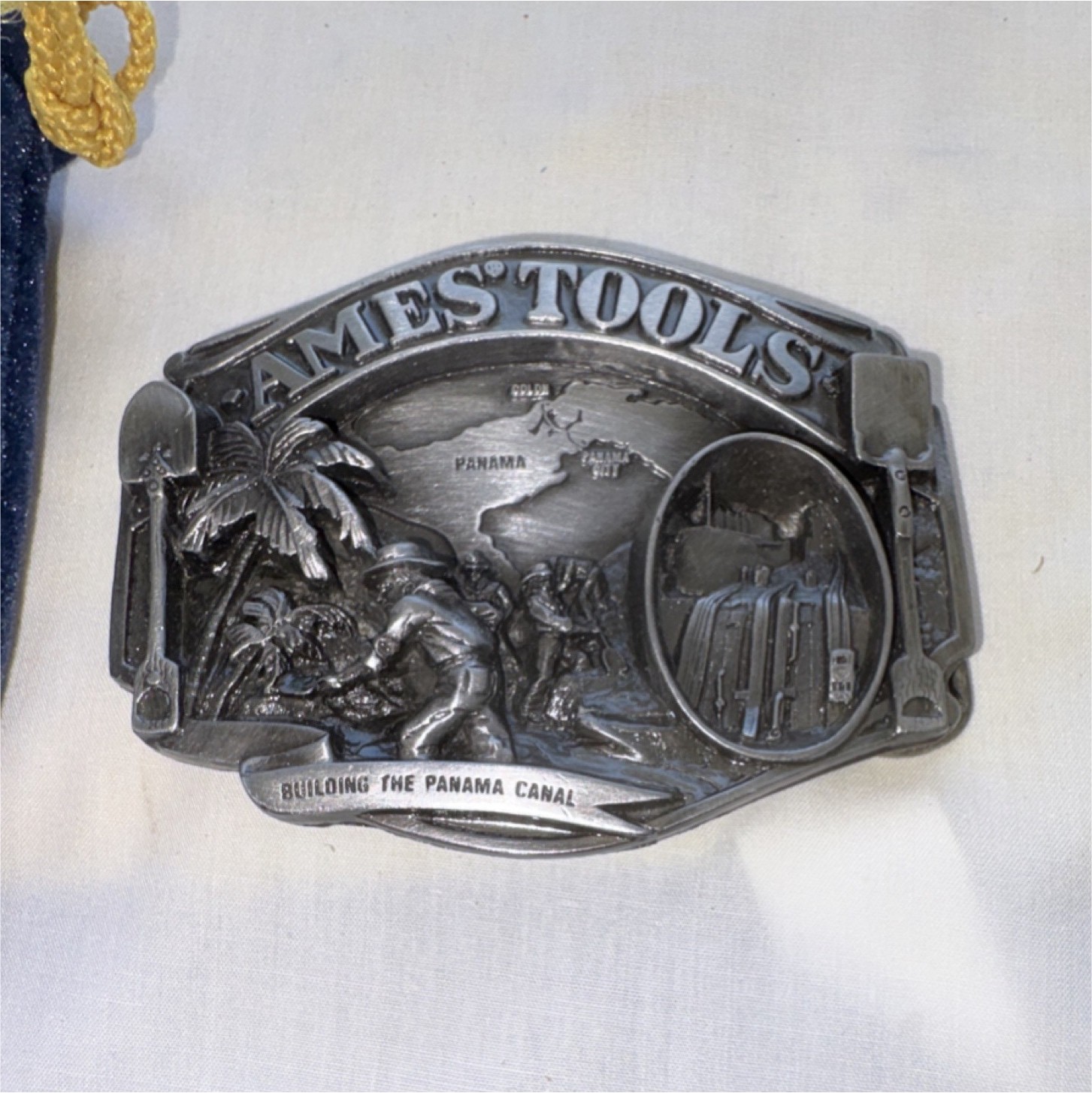 Ames Tools Building the Panama Canal Western Americana Belt Buckle