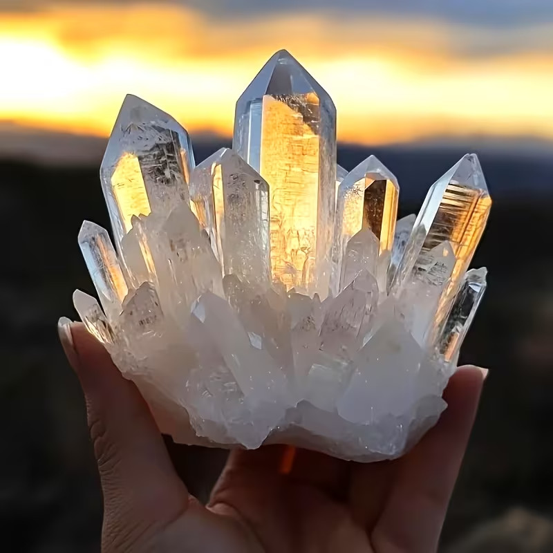 Rare Large Raw Clear Quartz Crystal Cluster Quartz Mineral Specimens Decor