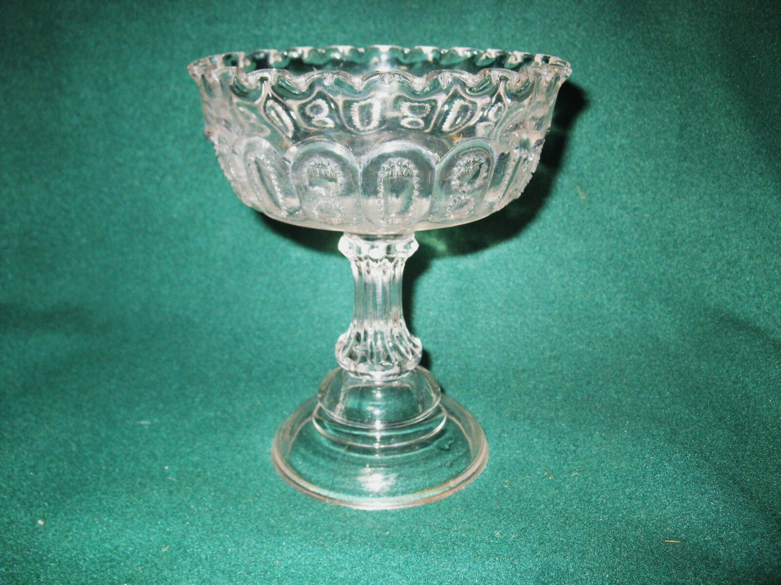 Clear Glass Compote Scalloped rim