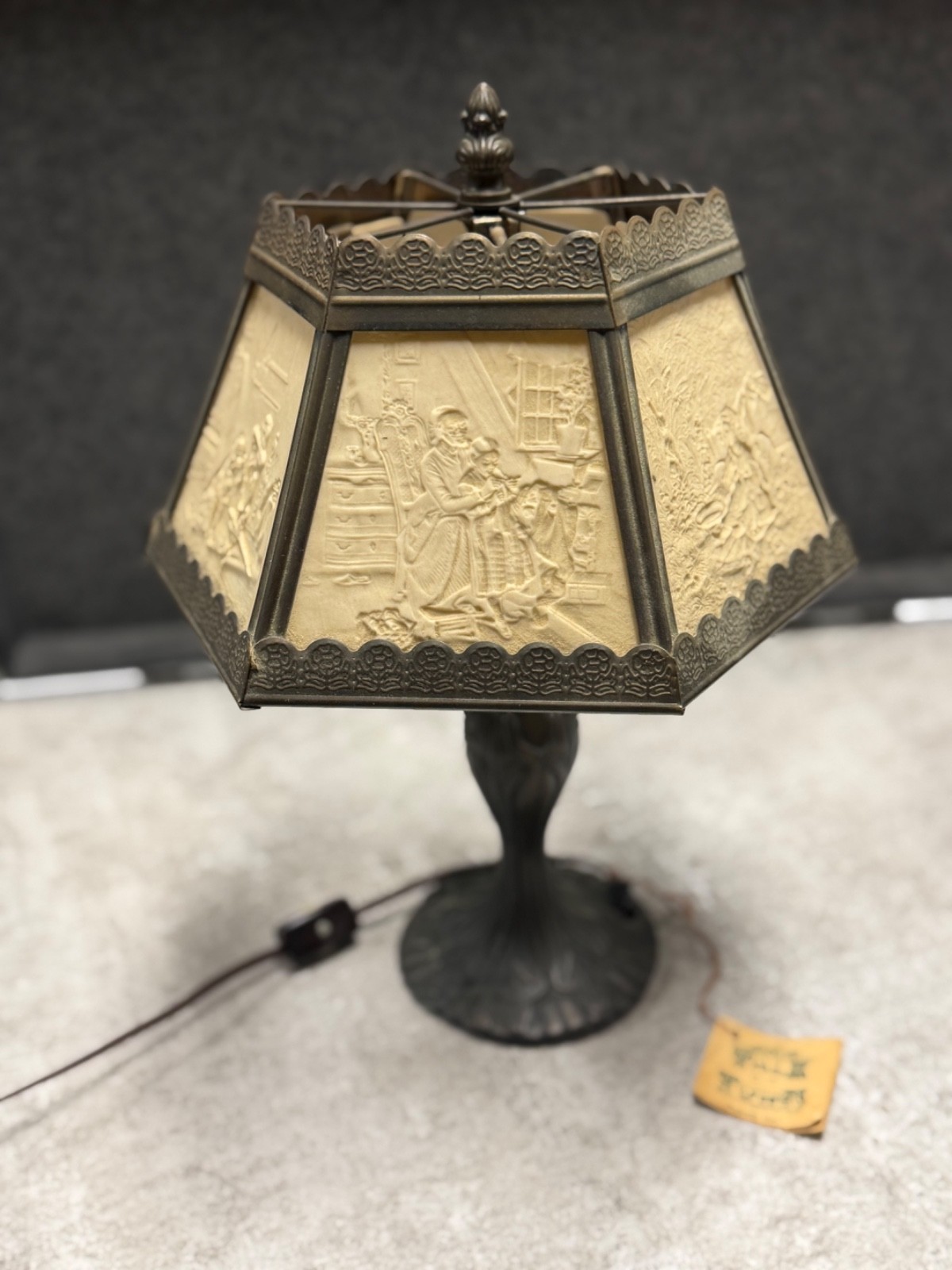 The Porcelain Garden 6 Panel Lithophane Table Lamp Discontinued Art Nouveau Work