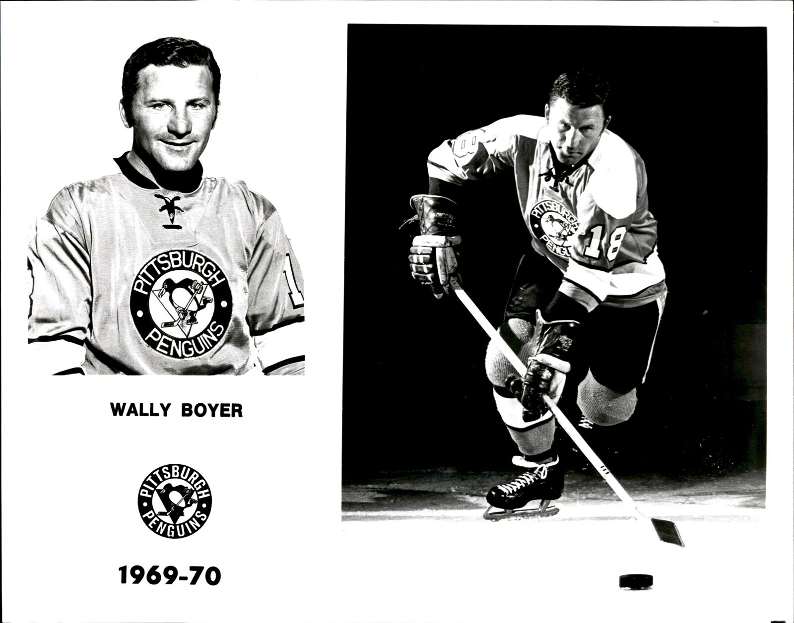 PF10 Original Photo WALLY BOYER 1969-70 PITTSBURGH PENGUINS NHL HOCKEY CENTER