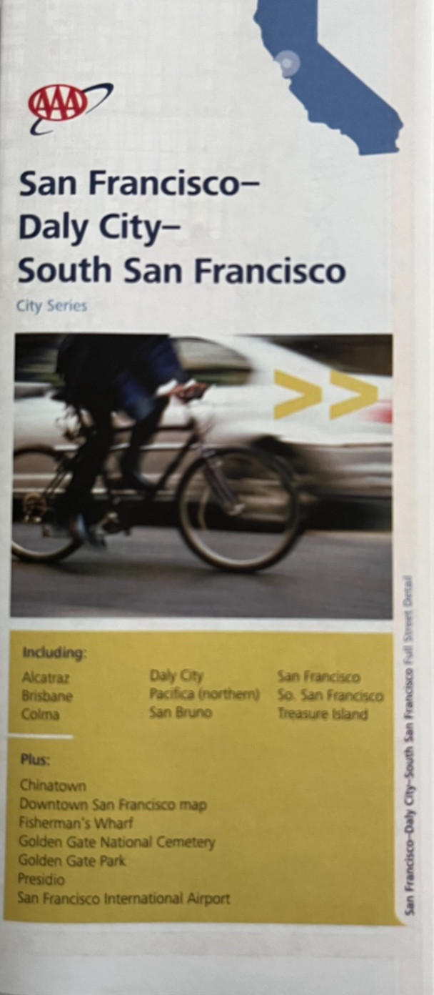 New AAA SAN FRANCISCO/DALY CITY/SOUTH SF  CALIFORNIA ROAD MAP   Highway  2020