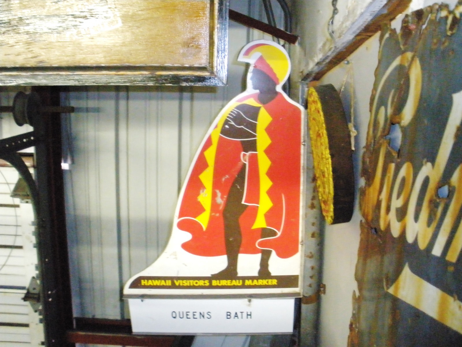 King Kamehameha vistors sign Queens Bath from Kalapana hawaii