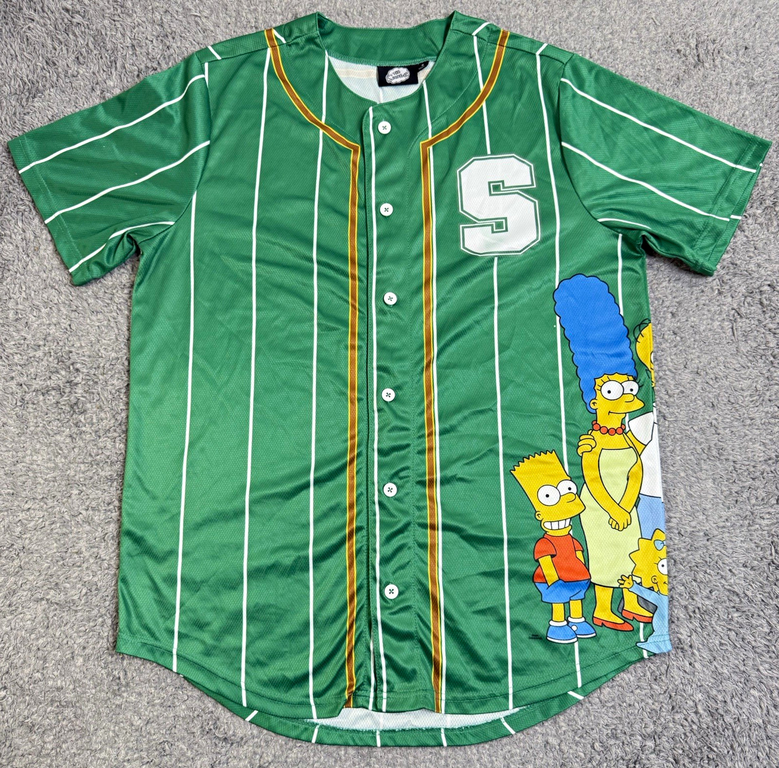 The Simpsons Baseball Jersey Fashion Nova Mens Green Pinstripe Button Up Shirt S The Simpsons Baseball Jersey Fashion Nova Mens Green Pinstripe Button Up Shirt S