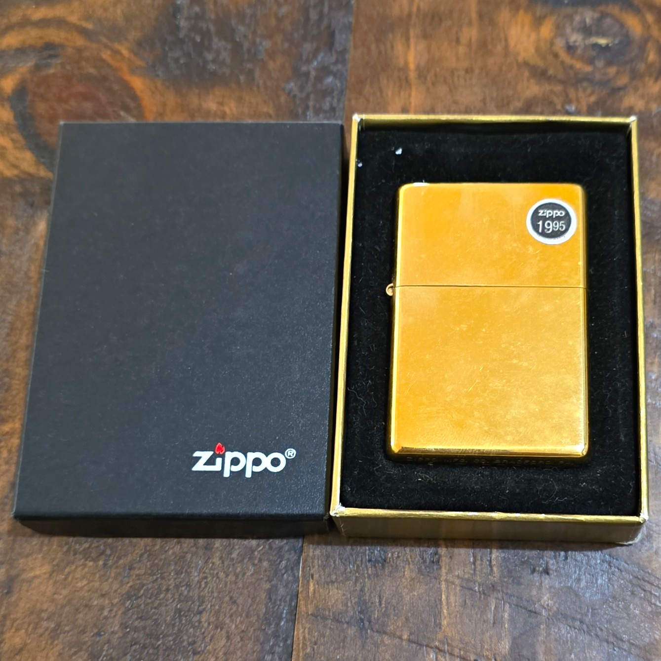 Zippo Brass Case Flip-Top Lighter with Zippo Box Papers Bradford PA 1995 Sticker