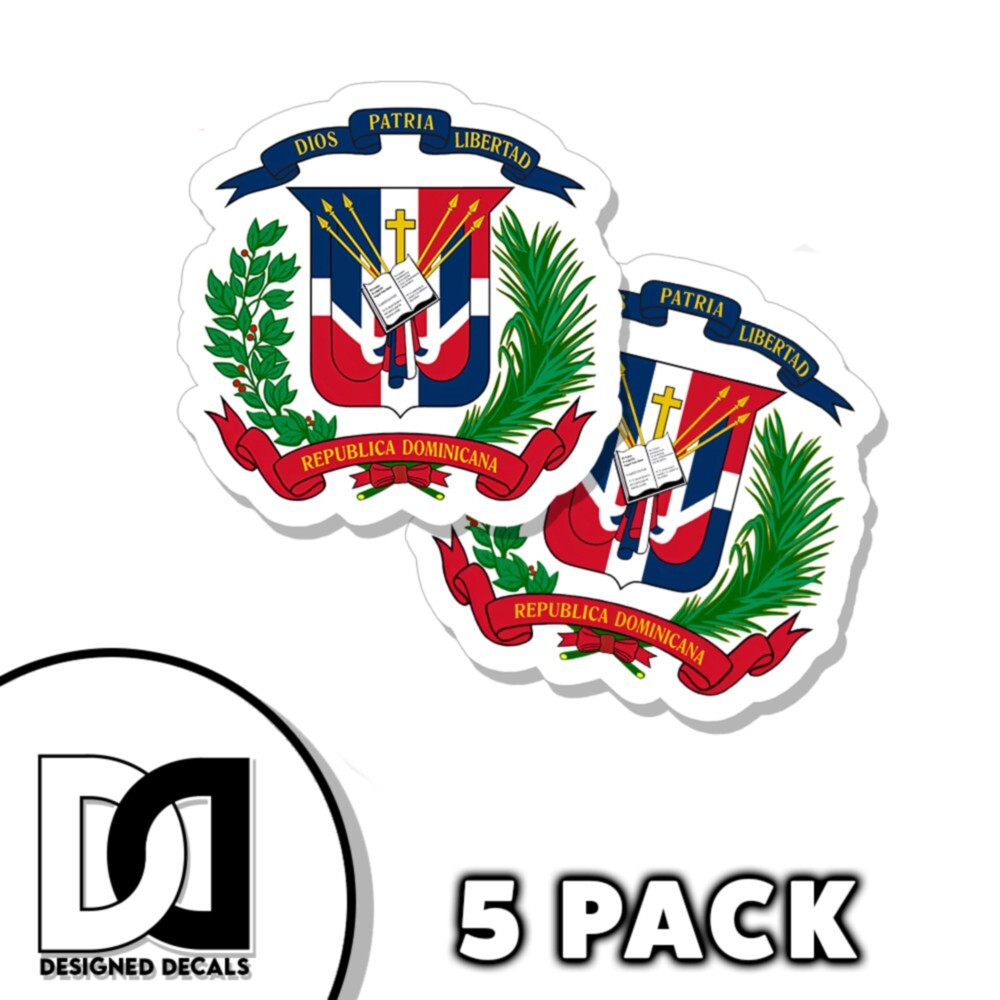 Dominican Republic Coat of Arms Sticker Self Adhesive 3 inch flag Decals 5pk Dominican Republic Coat of Arms Sticker Self Adhesive 3 inch flag Decals 5pk