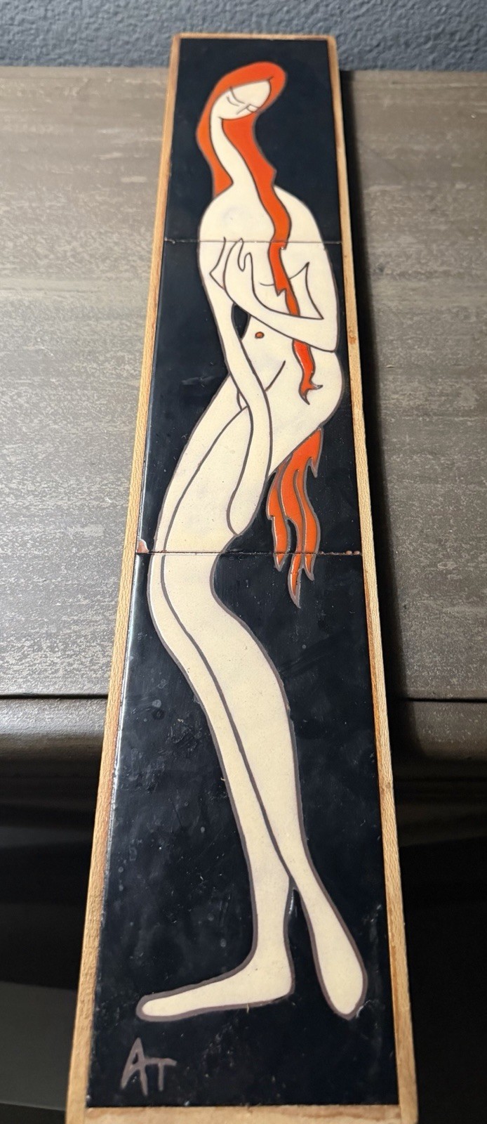 Angelos Tsakirakis Ceramic Tile Panel Art Nude Woman MCM 24\