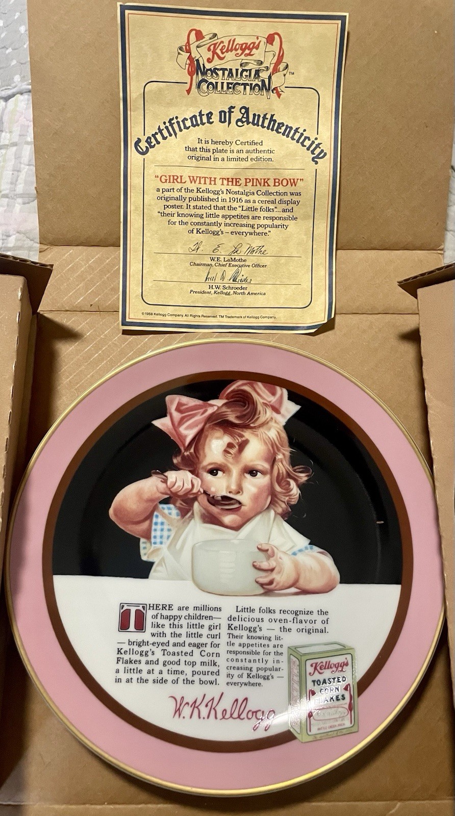 Kellogg’s Nostalgia Collection-Lot Of 3 Limited Edition Plates W/COA & Boxes