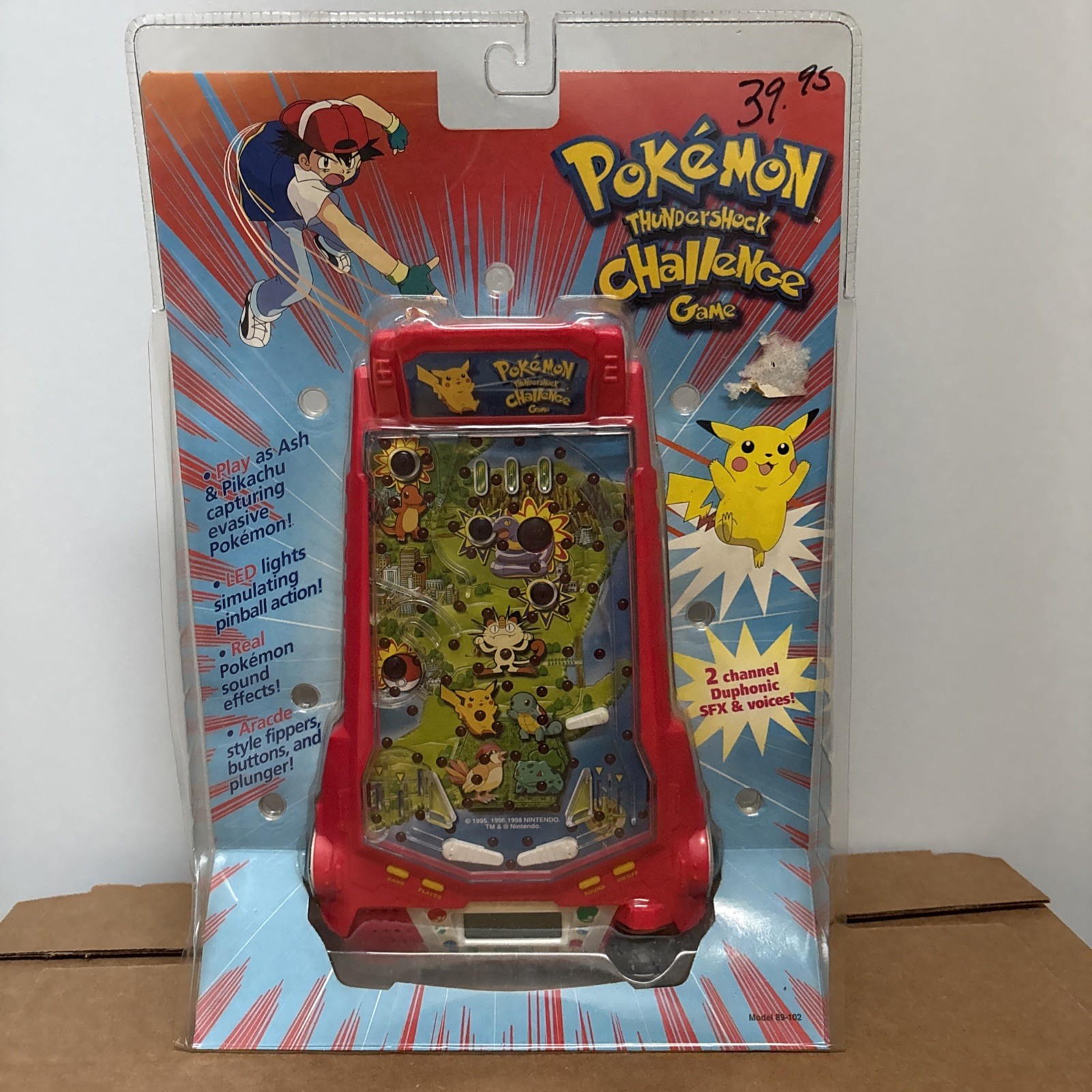 Vintage 1999 Hasbro Tiger Pokemon Thundershock Challenge Game ~ Pinball New RARE