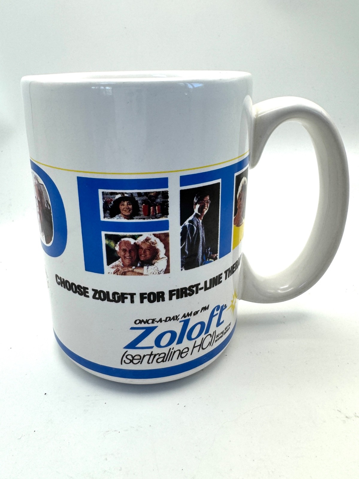 Zoloft First-Line Therapy Coffee Mug Pharmaceutical Promo Rep Advertising Pfizer