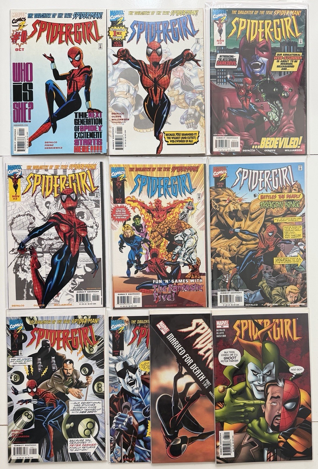 Spider-Girl Vol 1 #0 1 2 Variant 3 4 8 9 65 85 1998 10x Lot