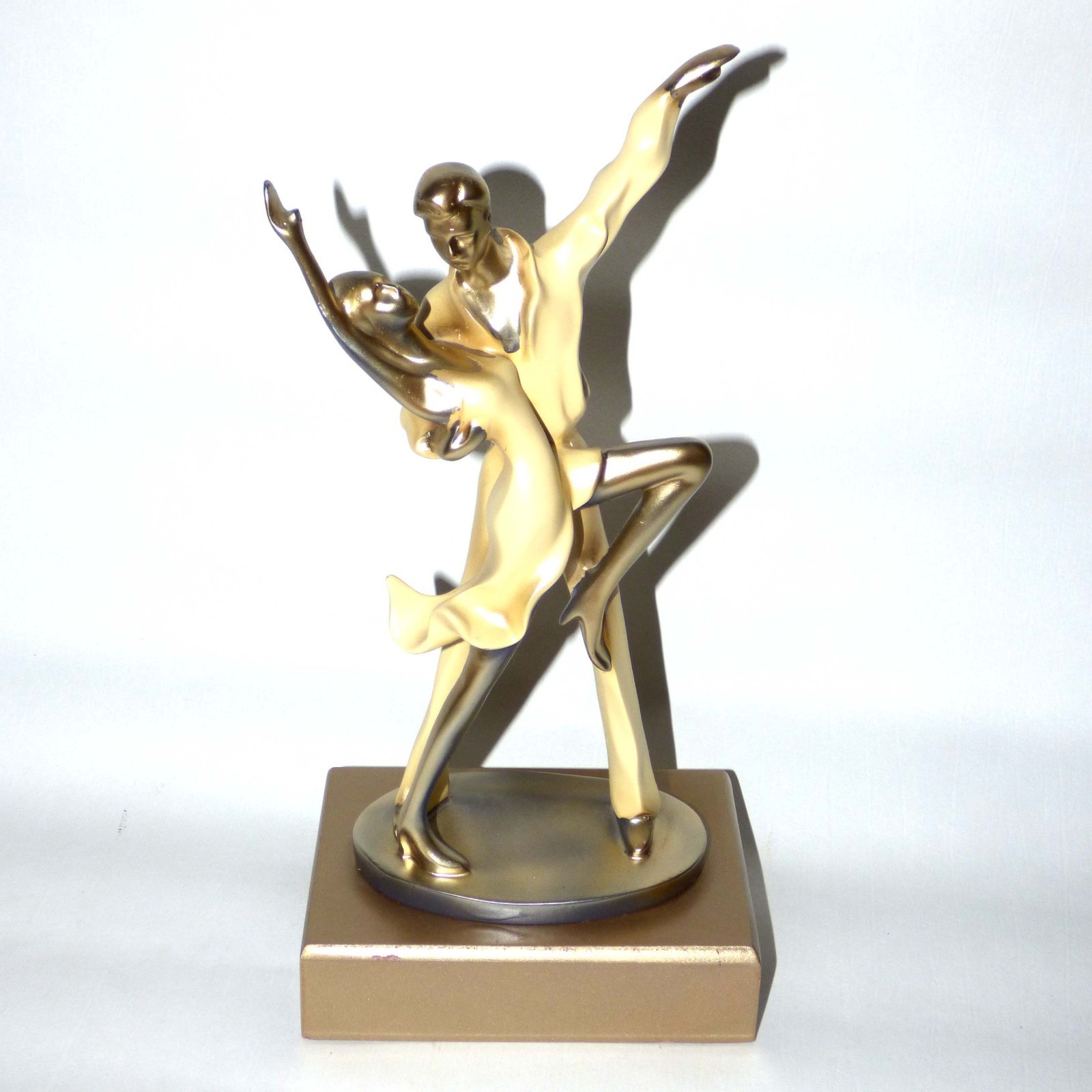 Vintage Mikay Art Deco Dancing Couple Statue resin 14\