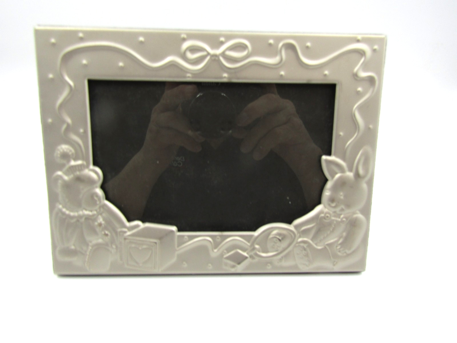 Vintage Pewter Baby Picture Frame  8 X 6