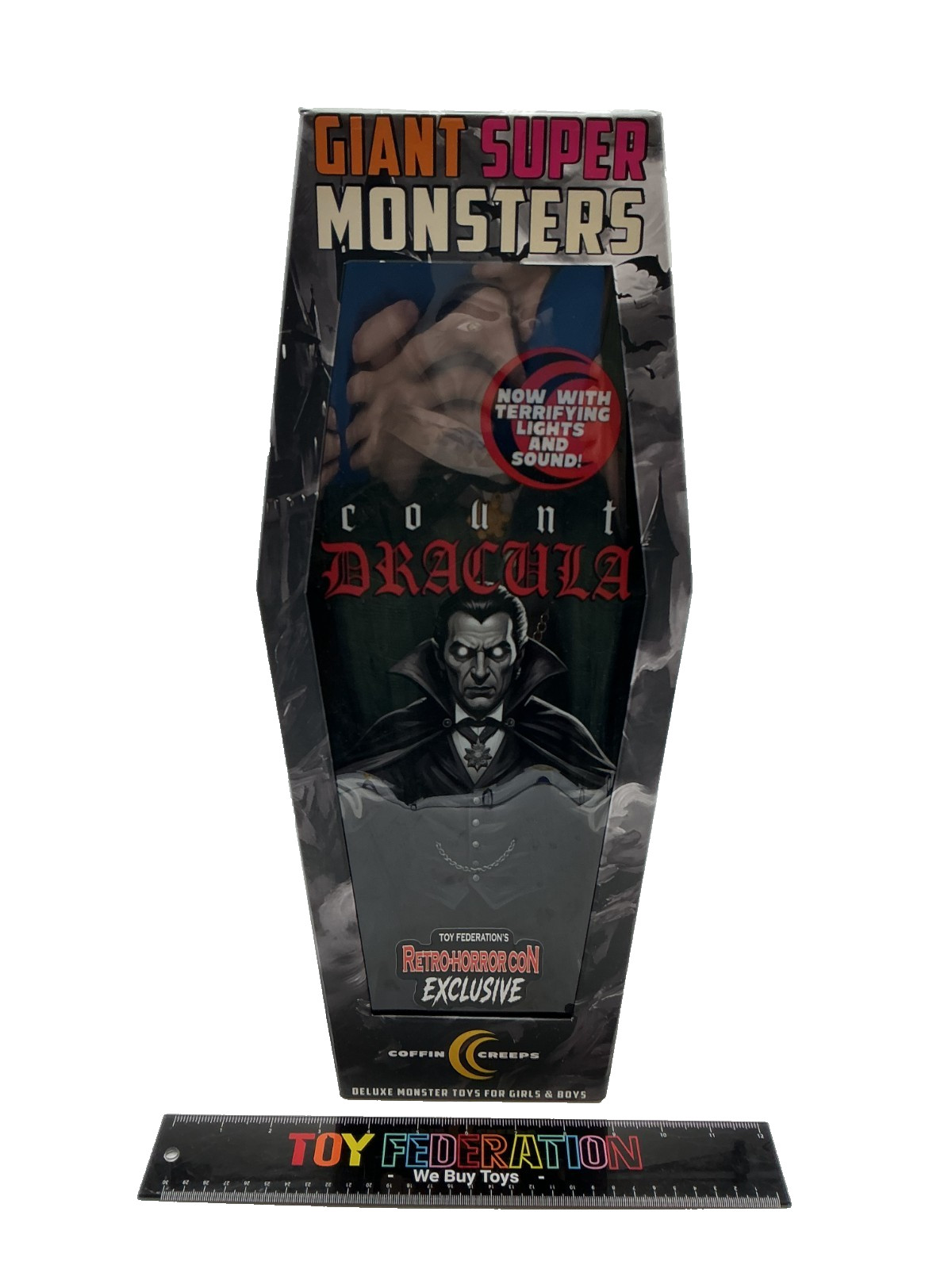 Con Exclusive 2026 COFFIN CREEPS Giant Super Monsters B&W COUNT DRACULA