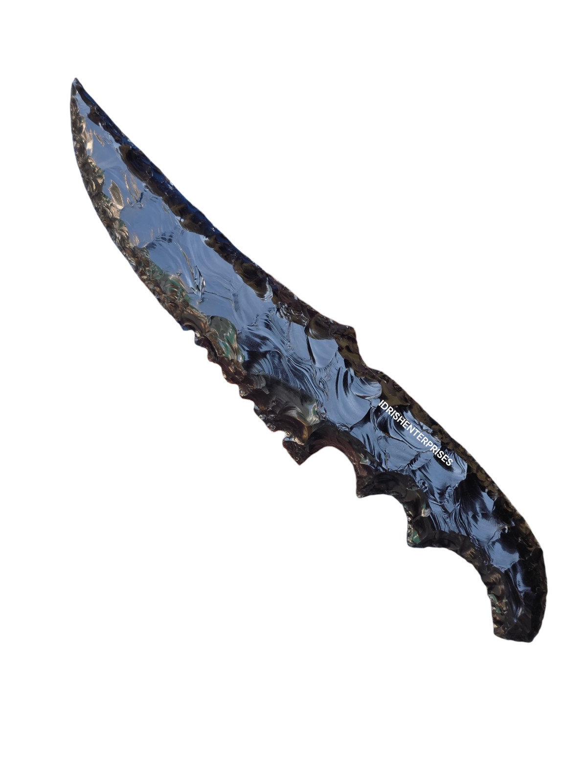 11” Large Obsidian Knife Handcrafted Natural Volcanic Glass Ritual Dagger.