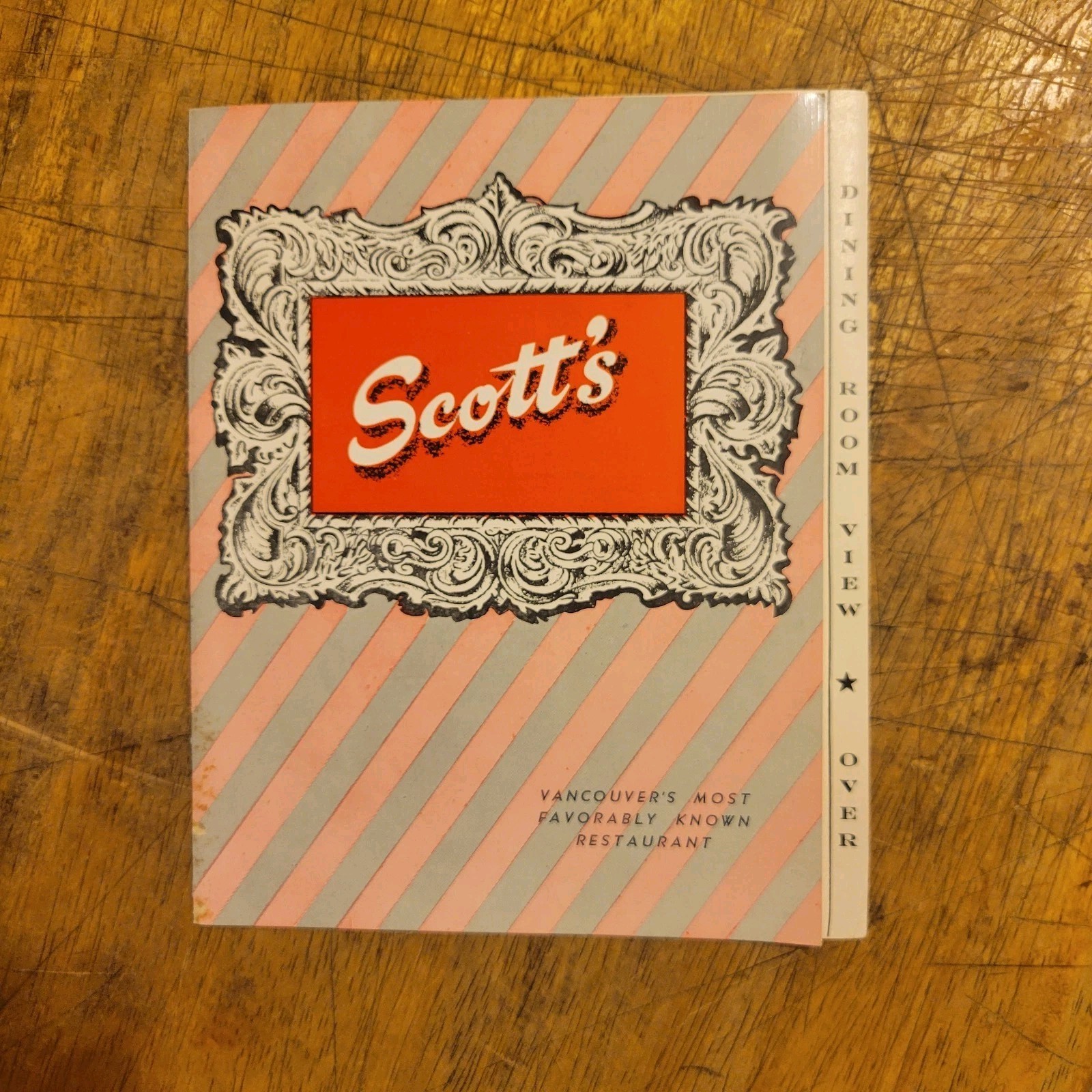 Scott\'s Cafe Menu 1953 Vancouver, British Columbia