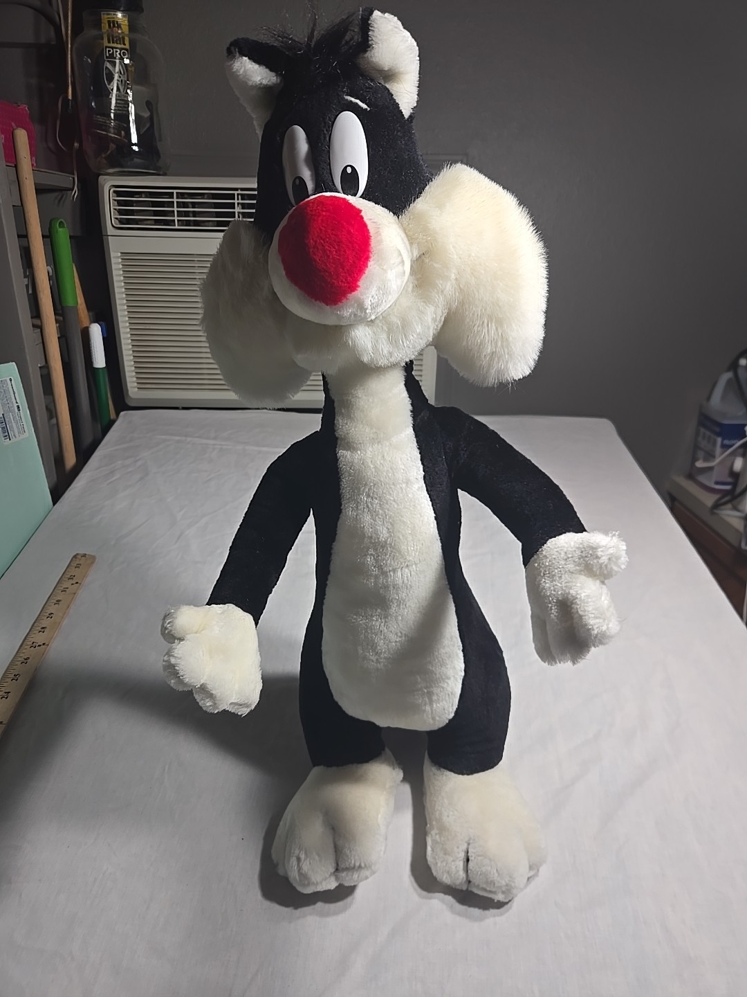 Vintage 1991 Sylvester Cat Looney Tunes Plush Toy Mighty Star Warner Bros. 24.5