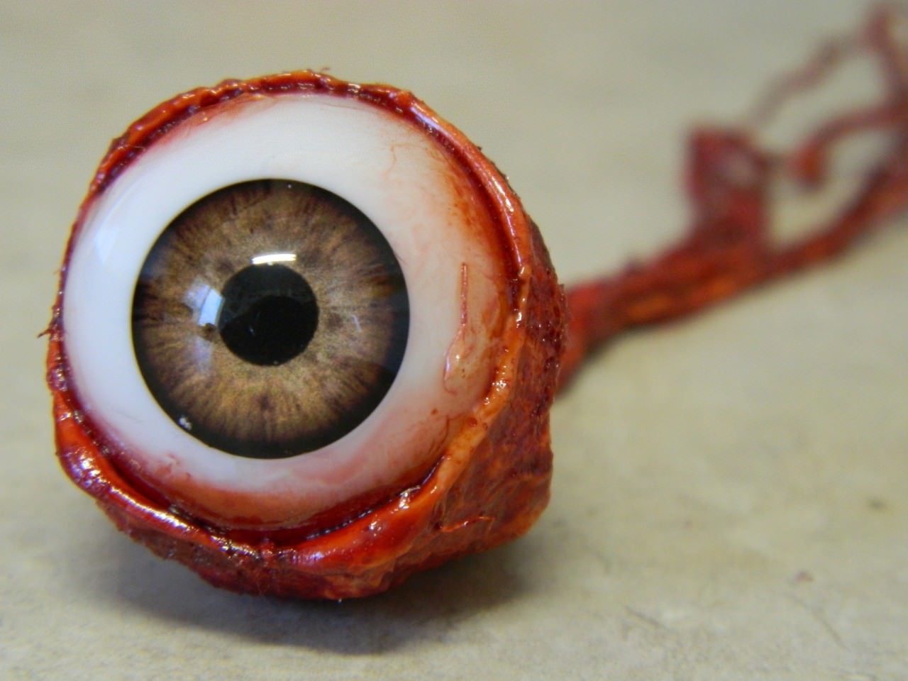 HALLOWEEN HORROR Movie PROP RIPPED OUT EYEBALL Light Brown