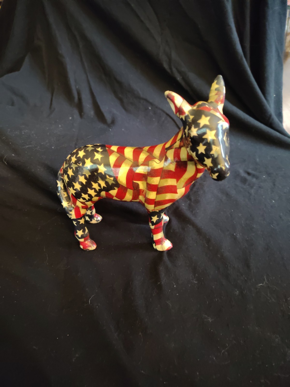 ‼️VTG‼️LaVie DNC USA American Democratic Patriotic Ceramic Donkey Figurine 🇺🇸
