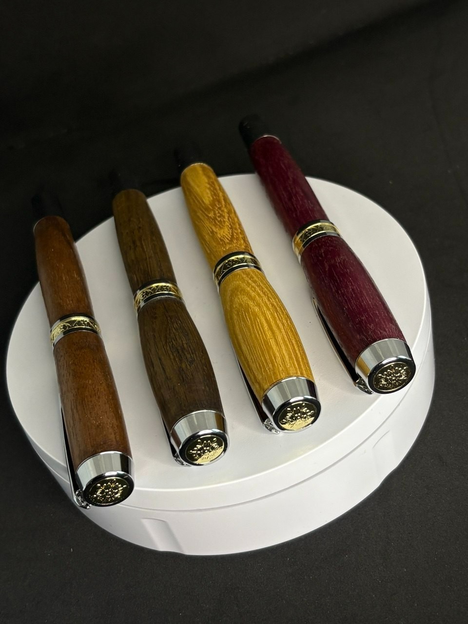 Handmade Wooden Rollerball Pen - Walnut, Bog Oak, Acacia, Purpleheart - Gift Box