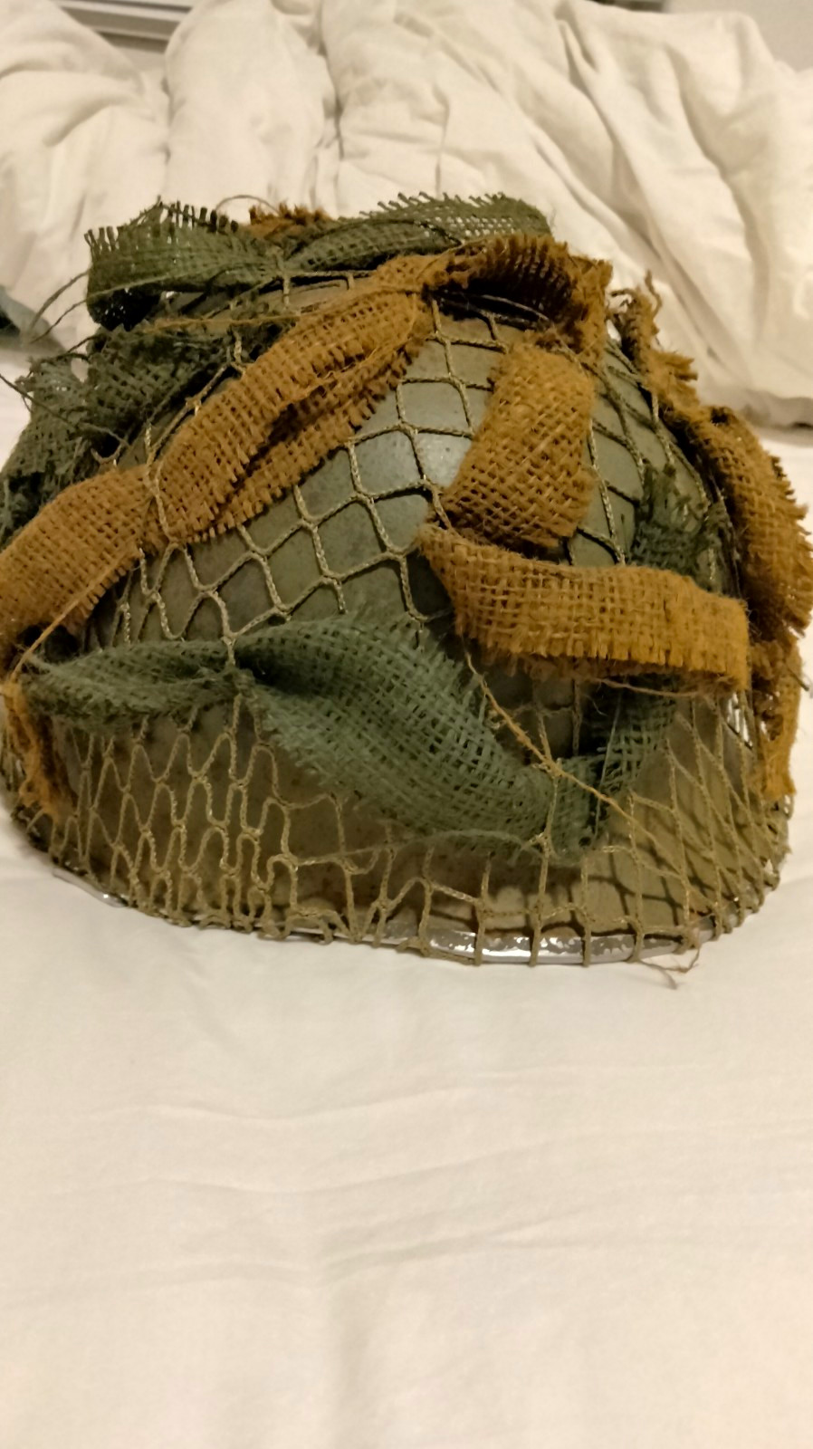 ORIGINAL FRONT SEAM WW2 Us M1 Steel Pot Helmet With Original Scrim