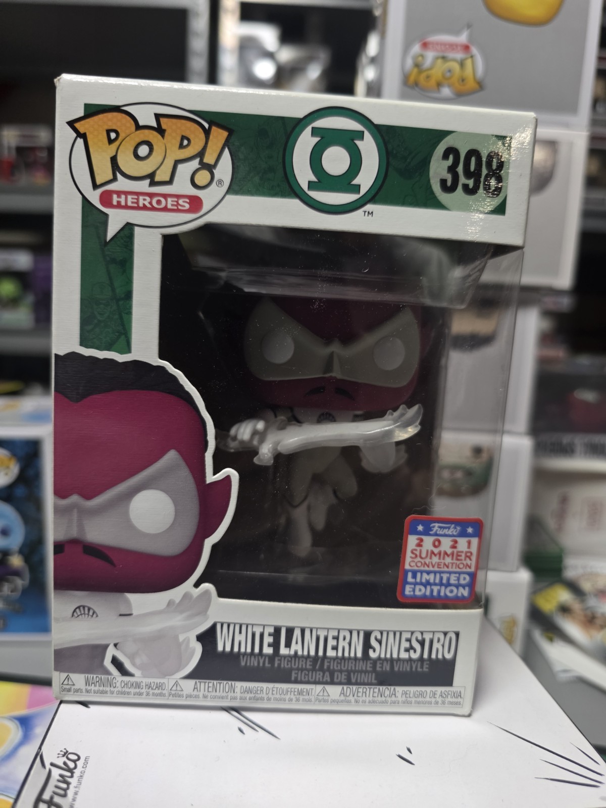 Funko Pop Heroes White Lantern Sinestro #398 2021 Summer Convention Exclusive