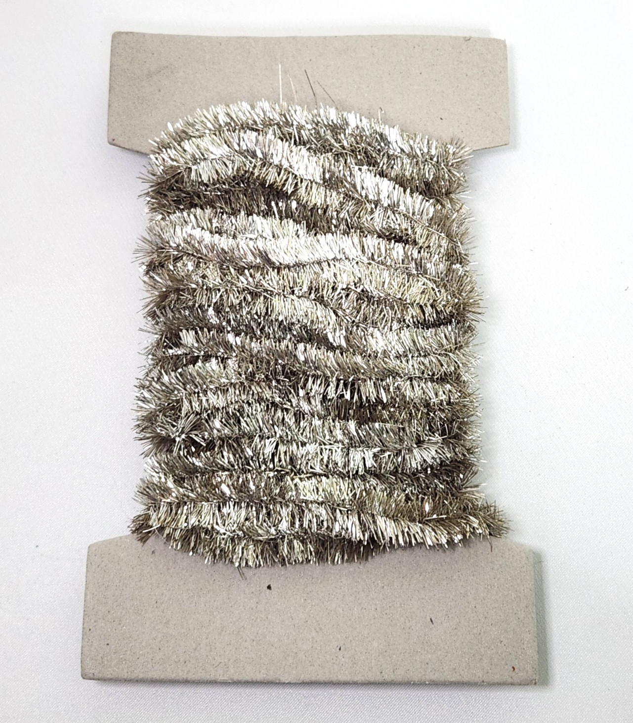 Vtg Silver Wired Tinsel Garland Thin .5