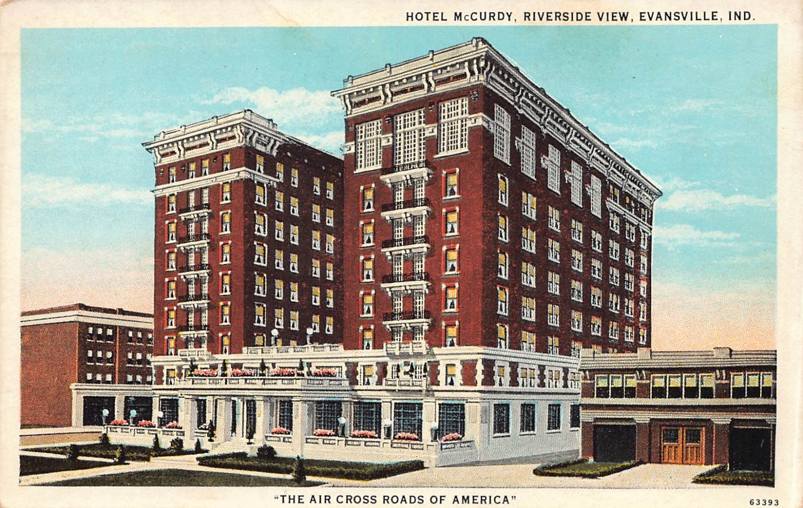 Indiana Postcards      Hotel McCurdy Riverside View Evansville Indiana